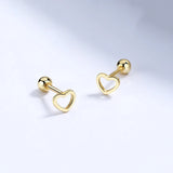 TrustDavis 925 Silver Romantic Heart Love Stud Earrings Wedding Jewelry
