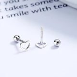 TrustDavis 925 Silver Romantic Heart Love Stud Earrings Wedding Jewelry