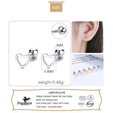 TrustDavis 925 Silver Romantic Heart Love Stud Earrings Wedding Jewelry