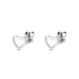 TrustDavis 925 Silver Romantic Heart Love Stud Earrings Wedding Jewelry