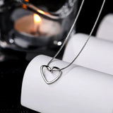 TrustDavis 925 Sterling Silver Heart Necklace For Women Wedding Jewelry