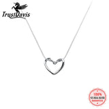 TrustDavis 925 Sterling Silver Heart Necklace For Women Wedding Jewelry