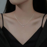TrustDavis 925 Sterling Silver Heart Necklace For Women Wedding Jewelry