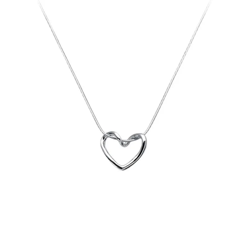 TrustDavis 925 Sterling Silver Heart Necklace For Women Wedding Jewelry
