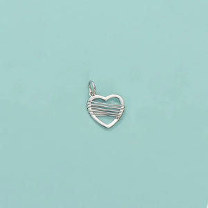 TrustDavis 925 Silver Knit Heart Charm Pendant Jewelry HY323