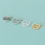 TrustDavis 925 Silver Knit Heart Charm Pendant Jewelry HY323