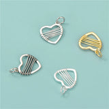 TrustDavis 925 Silver Knit Heart Charm Pendant Jewelry HY323