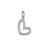 TrustDavis 925 Sterling Silver Heart CZ Charm Pendant