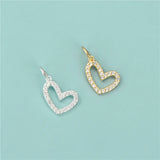 TrustDavis 925 Sterling Silver Heart CZ Charm Pendant