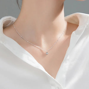 TrustDavis 925 Sterling Silver Heart Pendant Necklace For Women