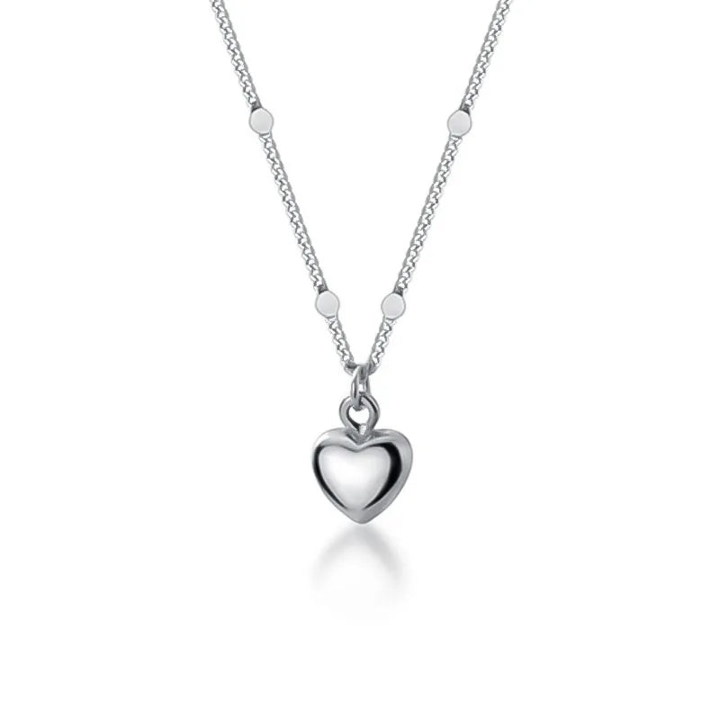 TrustDavis 925 Sterling Silver Heart Pendant Necklace For Women