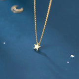 TrustDavis 925 Silver Mini 5mm Star Necklace For Women