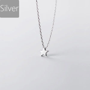 TrustDavis 925 Silver Mini 5mm Star Necklace For Women