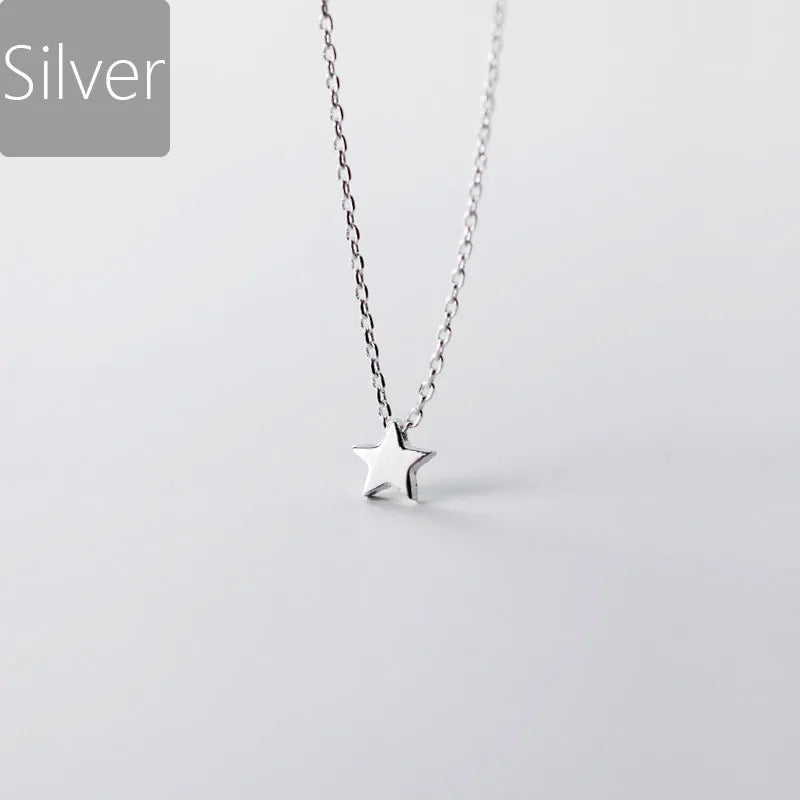 TrustDavis 925 Silver Mini 5mm Star Necklace For Women