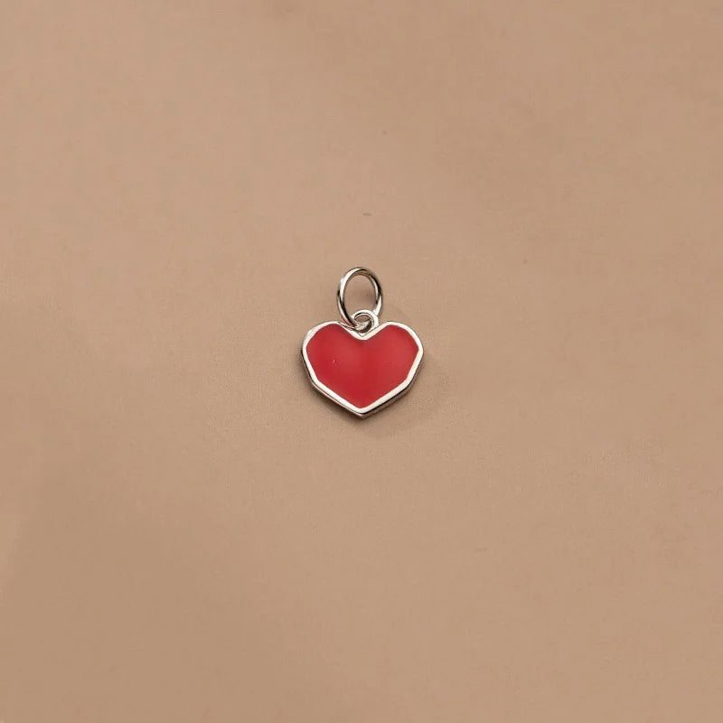 TrustDavis 925 Sterling Silver Heart Charm Pendant DIY Jewelry HY298