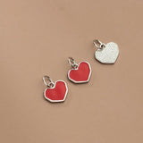 TrustDavis 925 Sterling Silver Heart Charm Pendant DIY Jewelry HY298