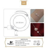 Davis 925 Sterling Silver Rose Flower Zircon Bracelet Women Jewelry