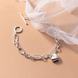 Davis 925 Sterling Silver Heart Love Chain Bracelet Romantic Sweet Wedding