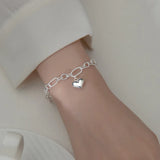 Davis 925 Sterling Silver Heart Love Chain Bracelet Romantic Sweet Wedding