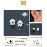 Davis 925 Silver Rose Flower CZ Stud Earrings Wedding Party Jewelry DA219