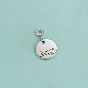 TrustDavis 925 Silver Round Burning Pendant DIY Necklace Bracelet Jewelry DZ703