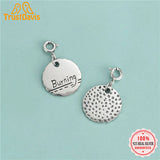 TrustDavis 925 Silver Round Burning Pendant DIY Necklace Bracelet Jewelry DZ703