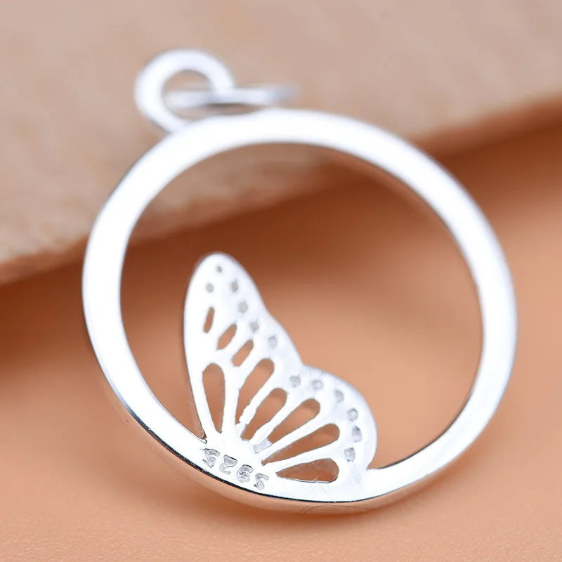 TrustDavis 925 Sterling Silver Butterfly Charm Pendant DIY Accessories