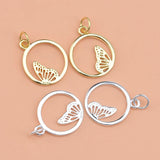 TrustDavis 925 Sterling Silver Butterfly Charm Pendant DIY Accessories