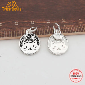 925 Sterling Silver Cat Fish Pendant DIY Necklace Bracelet Jewelry
