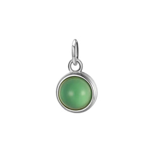 925 Sterling Silver Green Chalcedony Charm Pendant DIY Jewelry