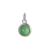 925 Sterling Silver Green Chalcedony Charm Pendant DIY Jewelry