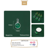 925 Sterling Silver Green Chalcedony Charm Pendant DIY Jewelry