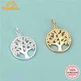 TrustDavis 925 Sterling Silver Tree Zircon Charm Pendant