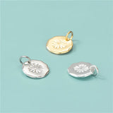 TrustDavis Sterling Silver Daisy Flower Charm Pendant DIY Jewelry HY428