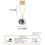 TrustDavis 925 Silver Moon Star Necklace Office Lady Fine Jewelry Gift LB116