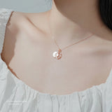 TrustDavis 925 Silver Moon Star Necklace Office Lady Fine Jewelry Gift LB116