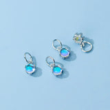TrustDavis 925 Silver Moonstone Charm Pendant DIY Jewelry HY316