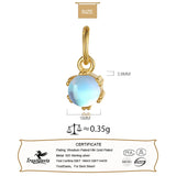 TrustDavis 925 Silver Moonstone Charm Pendant DIY Jewelry HY316