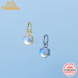 TrustDavis 925 Silver Moonstone Charm Pendant DIY Jewelry HY316