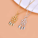 TrustDavis 925 Silver Tassel Feather CZ Charm Pendant DIY Jewelry HY169