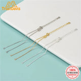 TrustDavis 925 Silver Chain Bracelet DIY Accessory HY185