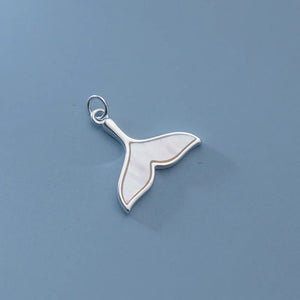 TrustDavis 925 Silver Shell Fish Tail Charm Pendant Necklace DZ908