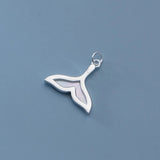 TrustDavis 925 Silver Shell Fish Tail Charm Pendant Necklace DZ908