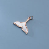 TrustDavis 925 Silver Shell Fish Tail Charm Pendant Necklace DZ908