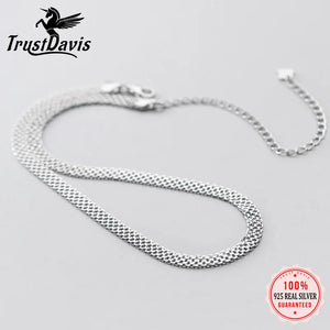 TrustDavis 925 Sterling Silver Choker Necklace For Women Girls Birthday Gift