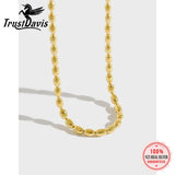 TrustDavis 925 Silver 3mm Beads Choker Necklace For Women Girls DA3158