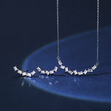 925 Silver CZ Chain Necklace For Women Office Lady Fine 925 Jewelry