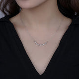 925 Silver CZ Chain Necklace For Women Office Lady Fine 925 Jewelry