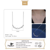 925 Silver CZ Chain Necklace For Women Office Lady Fine 925 Jewelry