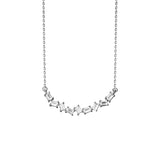 925 Silver CZ Chain Necklace For Women Office Lady Fine 925 Jewelry